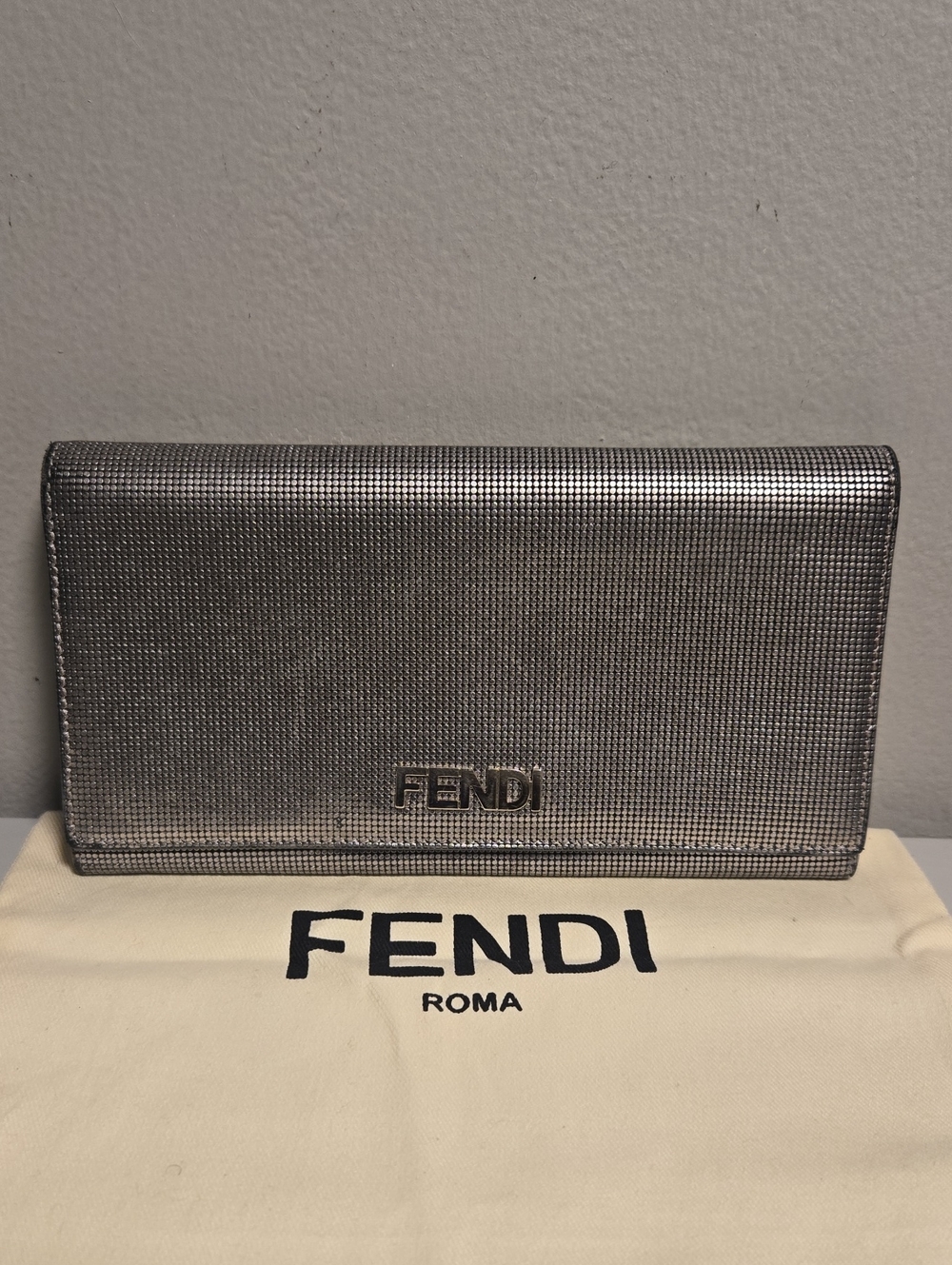 Fendi Silver Metallic Wallet